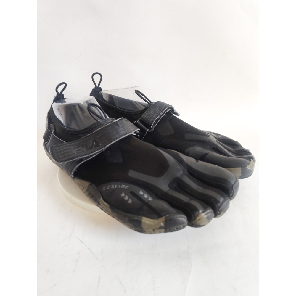 Fila Skele-Toes EZ Slide Men 13 Barefoot Toe Shoes Drainage Black Camo Water